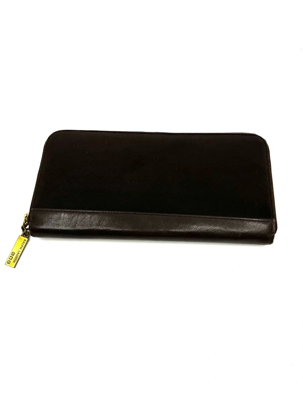 Ralph Lauren Brown Zip Around Accordion Wallet